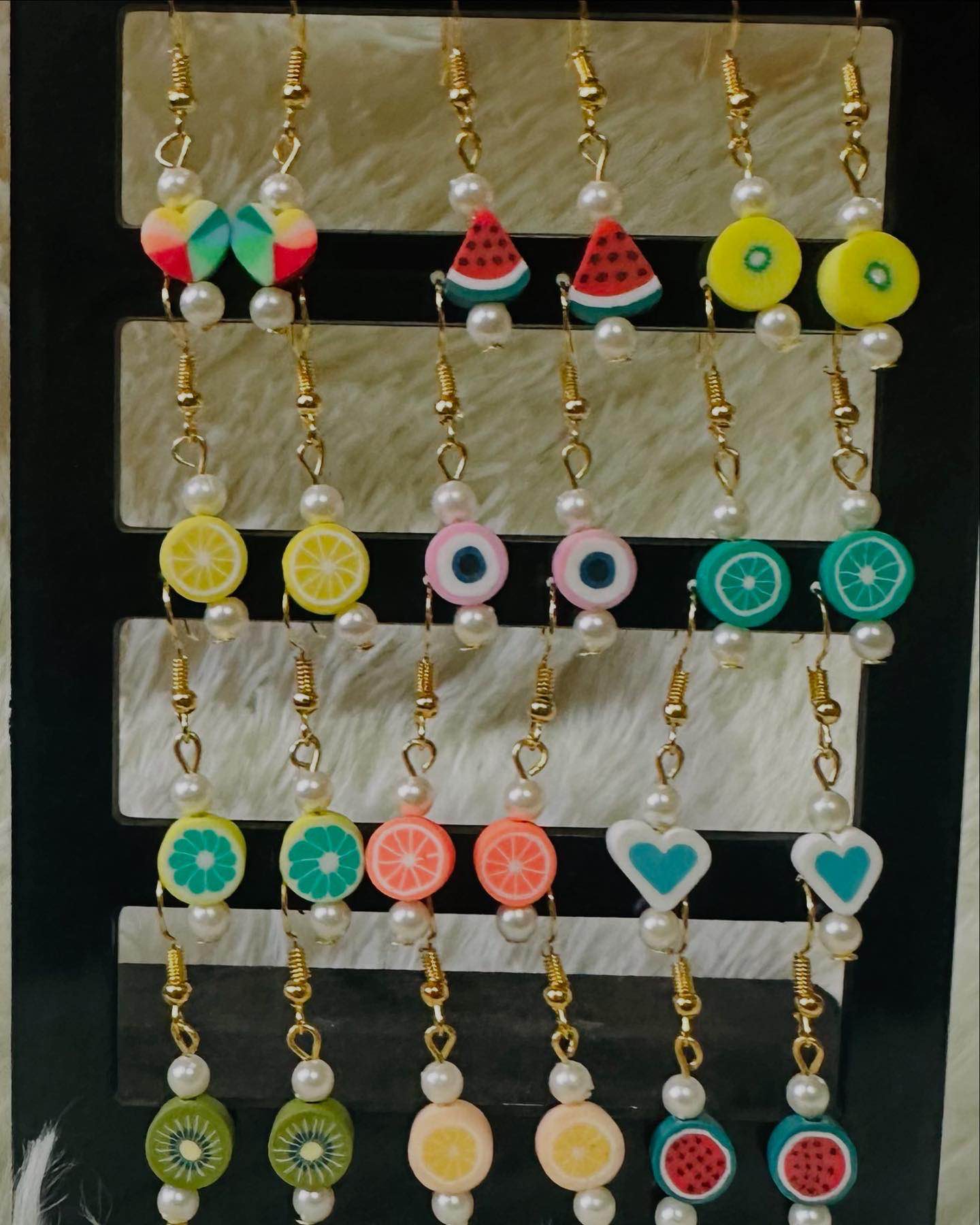 Clay bead Earrings For Women ( 1 pair assorted )