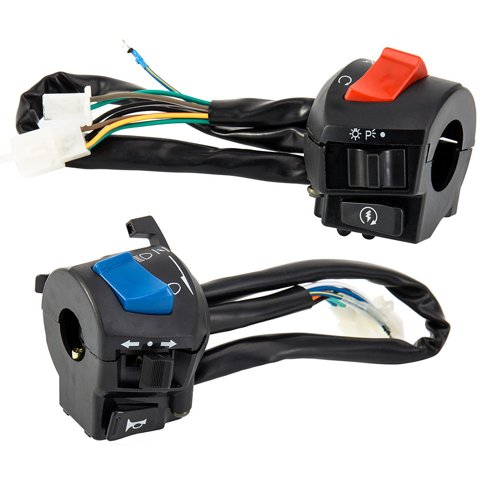 Motorcycle Handlebar Switch Control 1 Pair 7/8inch Universal Waterproof Motorcycle Horn Turn Signal Headlight Control Switch
