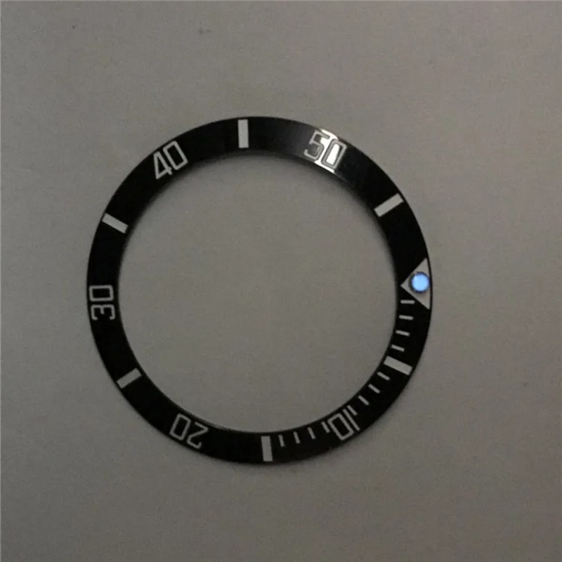 Tilt 38mm * 30.7mm ceramic/aluminum luminous Bezel GMT and diving watch inserts suitable for 40mm men's watch replacement watch