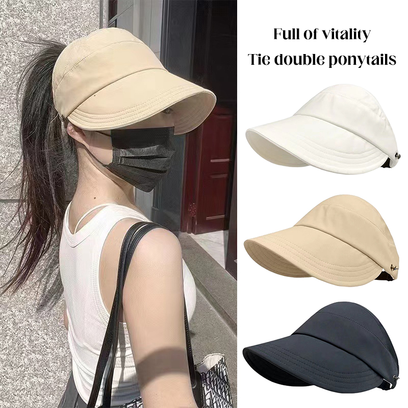 Open-top Hat Womens Casual Sun Hats Wide Brim Upf 50+ Uv Protection Beach Sport Breathable Cap For Outdoor Sports Hiking Travel