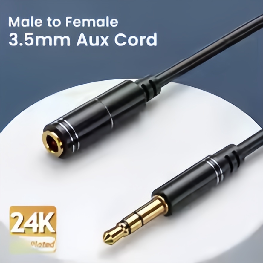 3.5mm Audio Extension Cable (1m/2m/3m/5m)-Gold Plated Male to Female Stereo Aux Cable - Headphone/Speaker Jack Extender TRS Cord