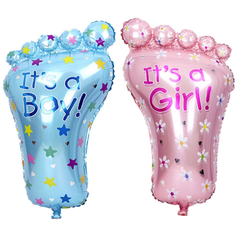 1PCS 44x76CM Baby Boy Girl Foot Foil Helium Balloon Baby Shower First 1st Birthday Party Decorations Kids Toys Gender Reveal