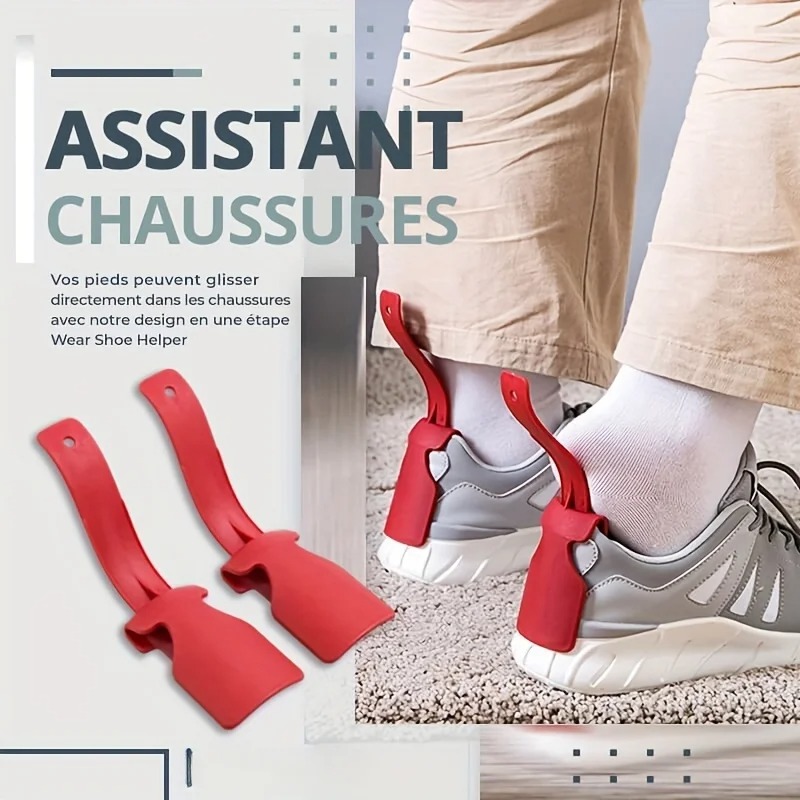 Professional Shoe Horn Plastic Shoehorn Lazy Shoe Helper High Quality Anti-Slip Shoe Lifter For Elderly Shoe Accessorie