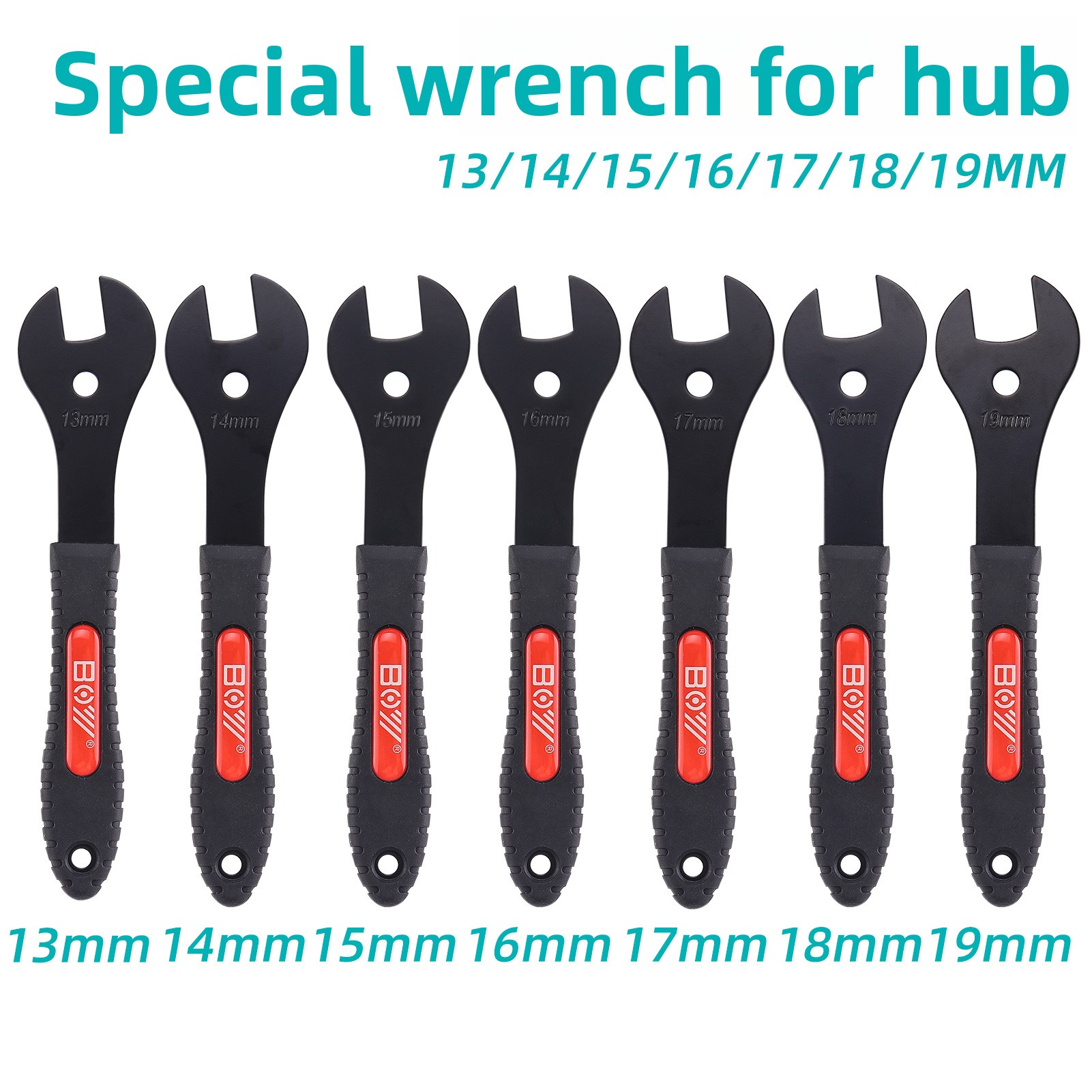 BOY Bicycle Hub Wrench Repair Tool 2mm Bicycle Hub Cone Wrench 13/14/15/16/17/18/19mm Open Cone Wrench pen gpt