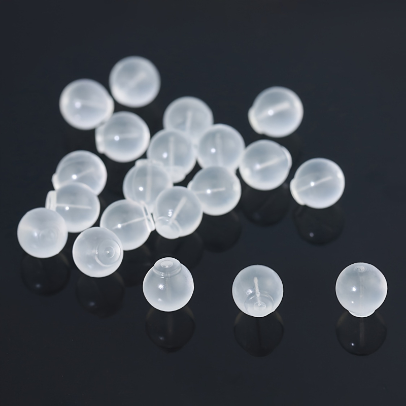 20pcs Soft Silicone Earring Backs Anti-Slip Leak-Proof Clear Ball Design for DIY Jewelry Making Comfortable Safety Stud Back
