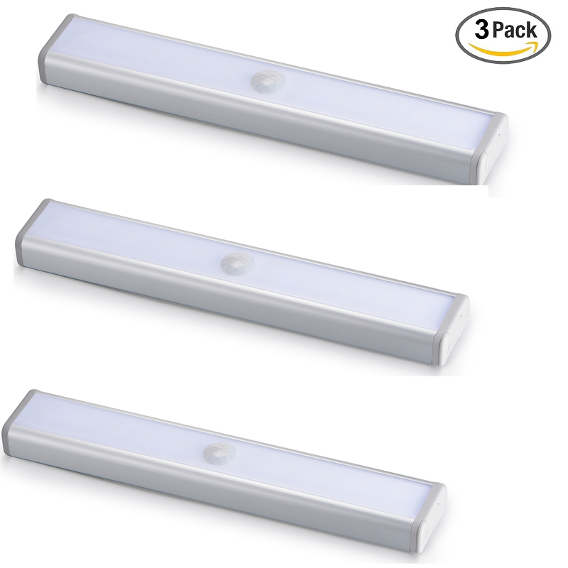 10 LED Motion Sensor Light Battery Powered,Stick Anywhere Night Light Cordless Portable Closet Light Cabinet Light