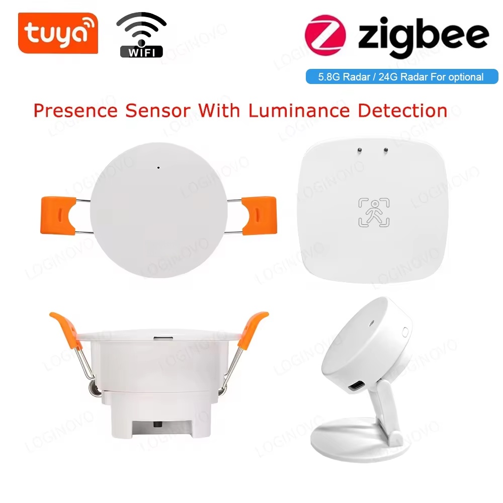 WiFi or Zigbee Human Presence Sensor Tuya APP Control MmWave Radar Detector With Sensor For Smart Home replace PIR Sensor
