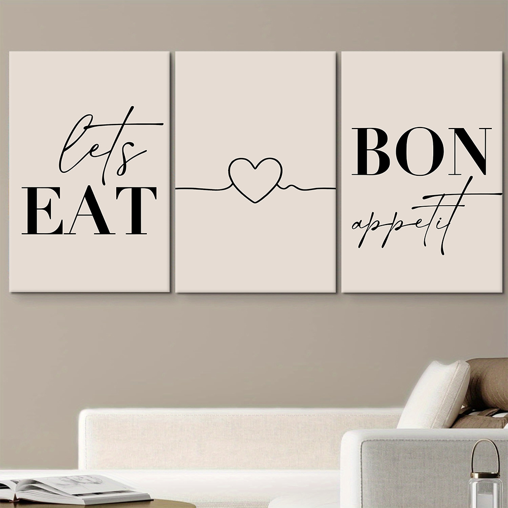 3 pieces of modern minimalist style English inspirational phrases canvas decorative paintings Nordic style living room bedroom d