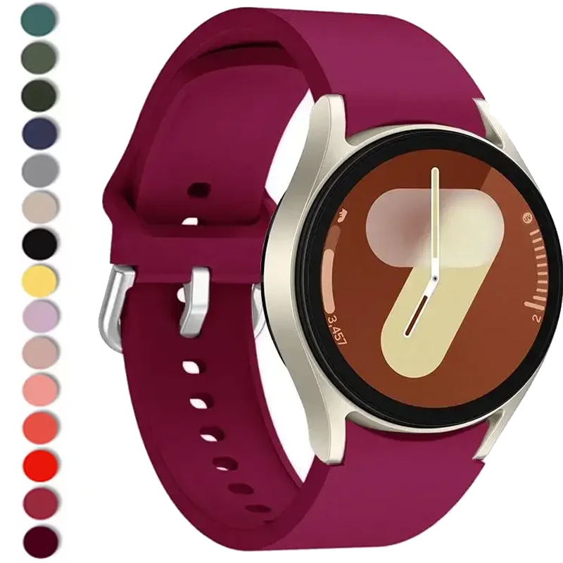 20mm Original Silicone Band For Samsung Galaxy Watch 7 6 5 4 44mm 40mm Metal Buckle Band 6 4 Classic 47mm 46mm/5 Pro 45mm Correa