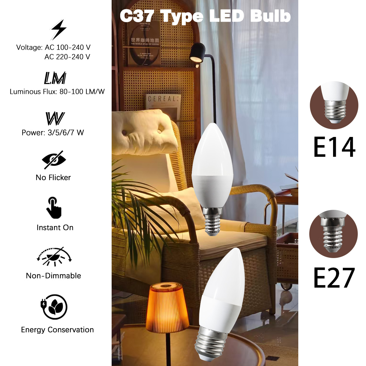 1/5/8/10/12PCS LED Candle Mini Bulbs G45 3W 5W 6W 7W E14 E27 Bases Flicker Free AC100V 220V Ideal for Home Study Lighting