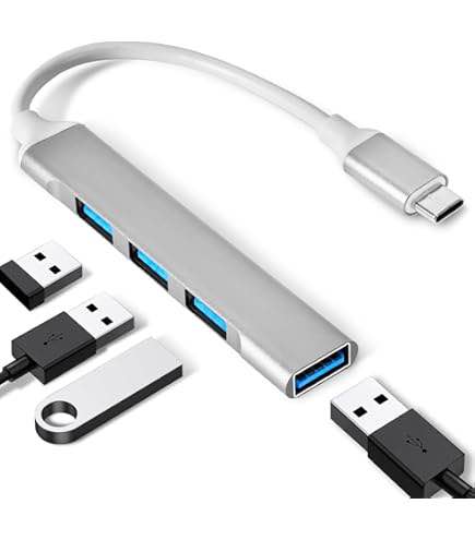 Gerlax 4 Ports USB 3.0 Hub Portable and Sturdy 4-in-1 Port Expander For Laptops And Desktops Type-C USB Hub | High Speed Data Transmission | With 6 Months Warranty