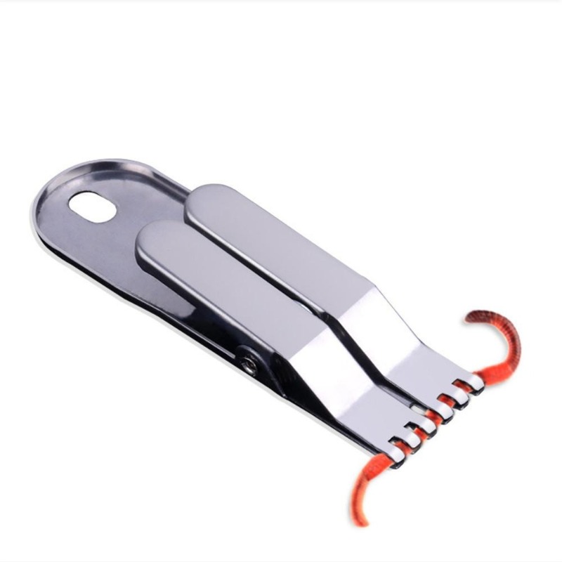 3pcs Stainless Steel Earthworm Bloodworm Bait Hook Clip New Fishing Lure Clip Tools Connector Multifunction Fishing Tackle