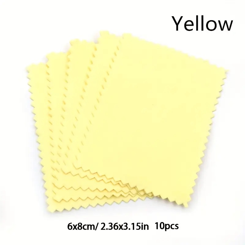 10pcs Jewelry Polishing Cloths for Silverware Care, Anti-Tarnish Cleaning Rags for Necklaces, Rings, Bracelets