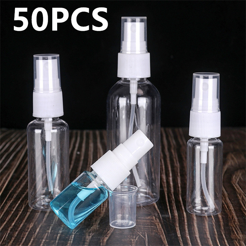 3/5/10pcs Refillable 10ml 30ml 50ml 60ml 100ml Clear PET Plastic Portable Spray Bottle Empty Perfume Container