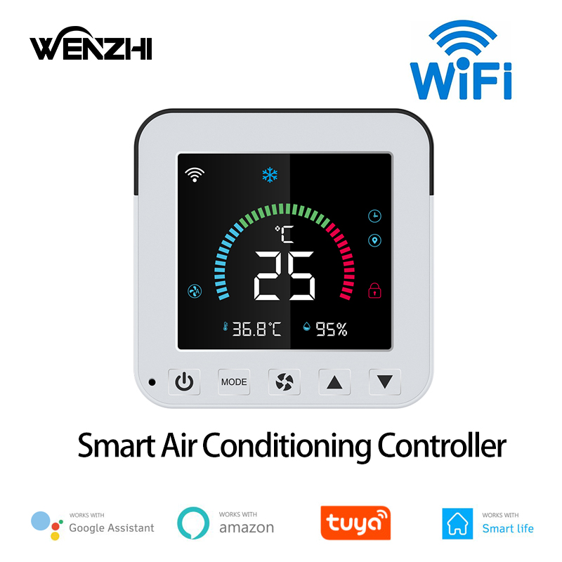 Wifi IR Air Conditioner Controller Real-Time Digital Display LCD Panel Devices Tuya Smart Life Wireless Remote Alexa Home