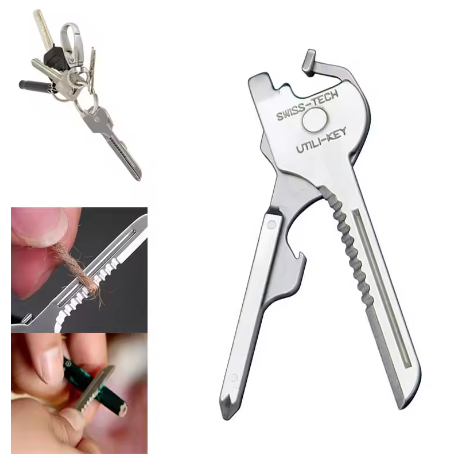 1PC New 6 in 1 Key Knife Outdoor Stainless Steel Multi-function EDC Gadget Bottle Opener Screwdriver Portable Combination pen gpt