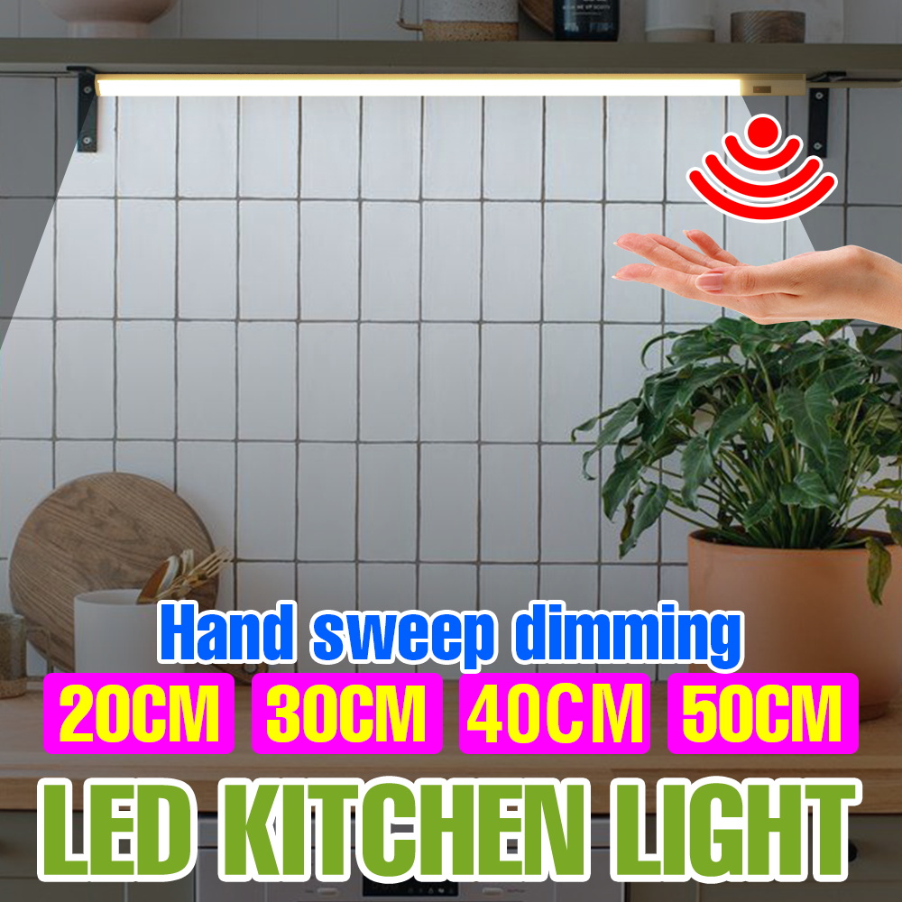 LED Under Cabinet Light USB Reading Study Lights Bar 5V Hand Sweep Sensor Smart Adjustable Brightness Bedroom Kitchen Lighting