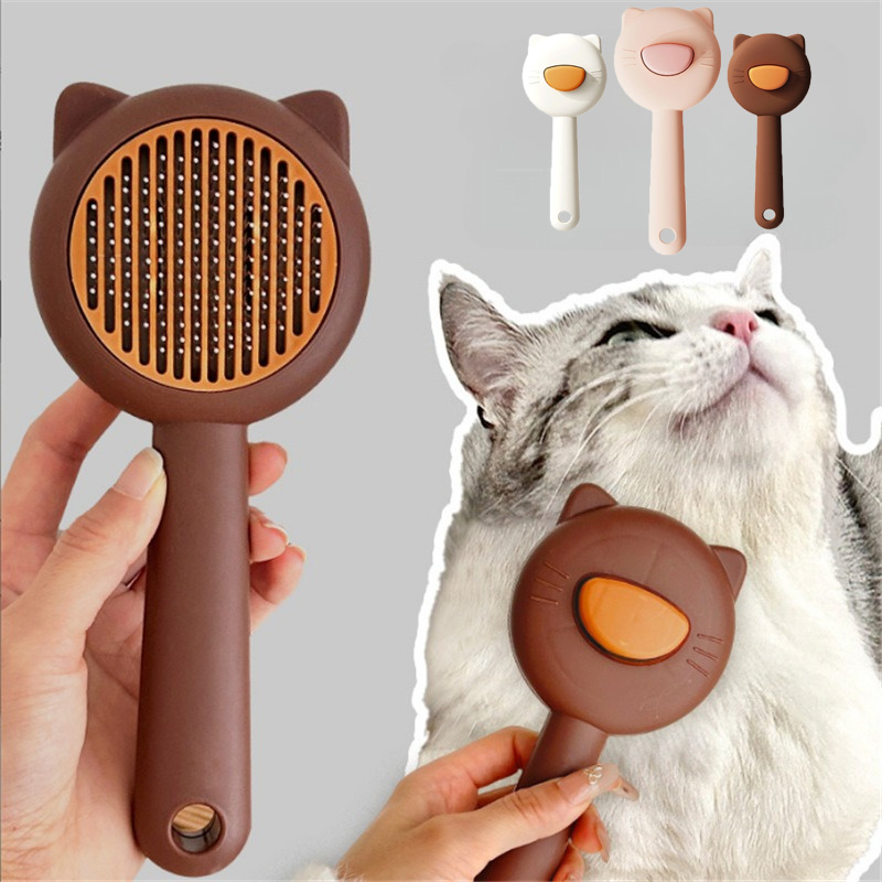 Stainless Steel Double-Sided Pet Grooming Brush, Cat & Dog Hair Removal Comb, Effective Tangles Remover for Shedding
