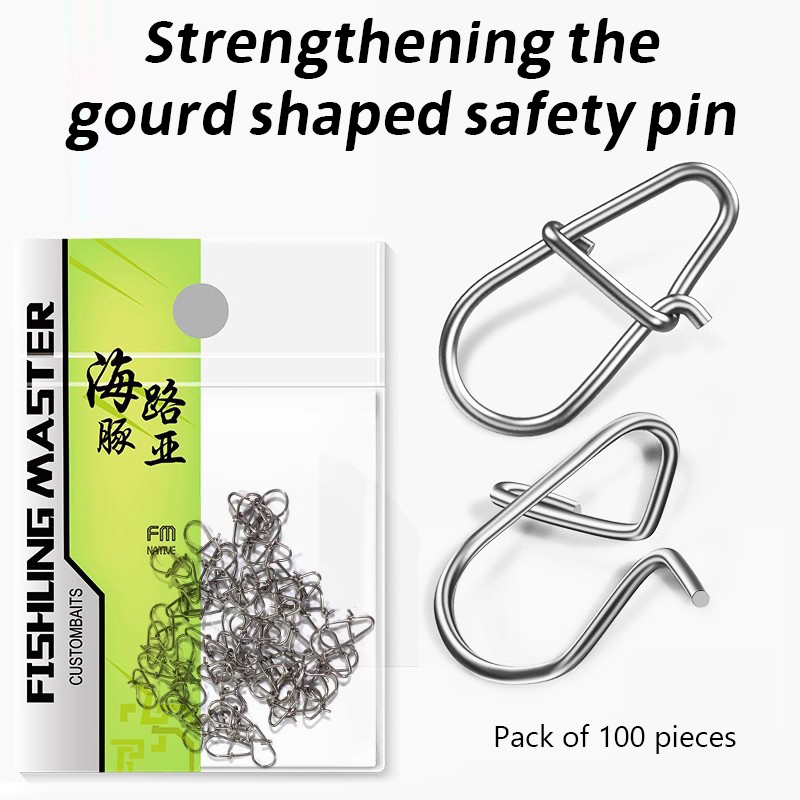 {YY30} 100 Pcs Fishing Clips Fast Crankbait Snaps Fishing Lures Connectors Saltwater Fishing Duo Lock Lure Stainless