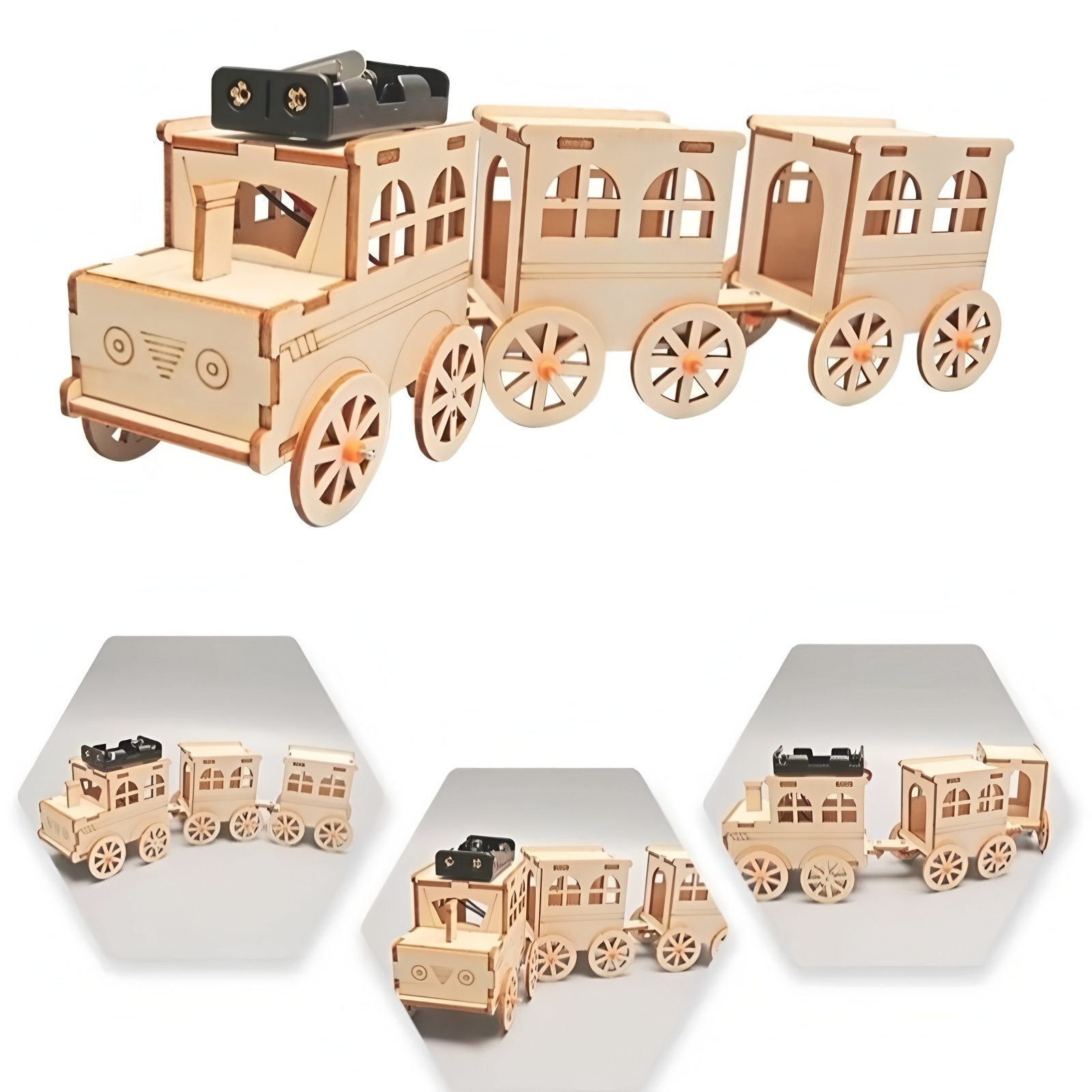 Children's Diy train models, handcrafted assembly models, 3d wooden jigsaw puzzles, educational toys, children's toys