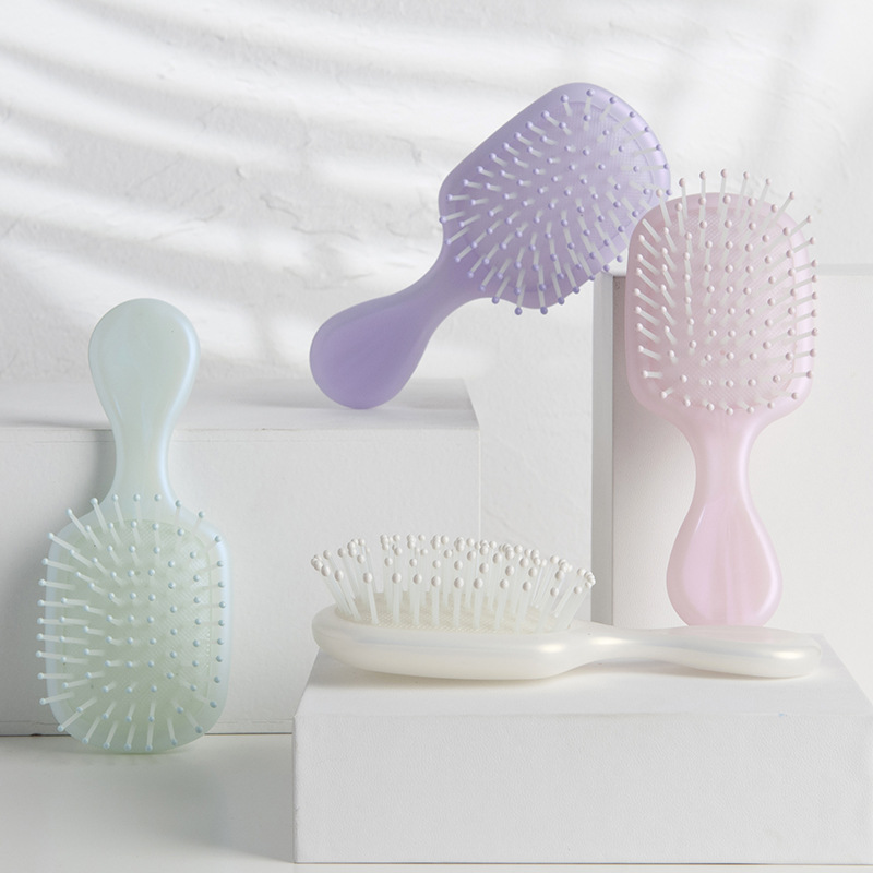 Fashionable Mini Air Cushion Massage Comb - Portable Plastic Hairbrush for Kids, Soft Bristles Relieve Scalp, Perfect