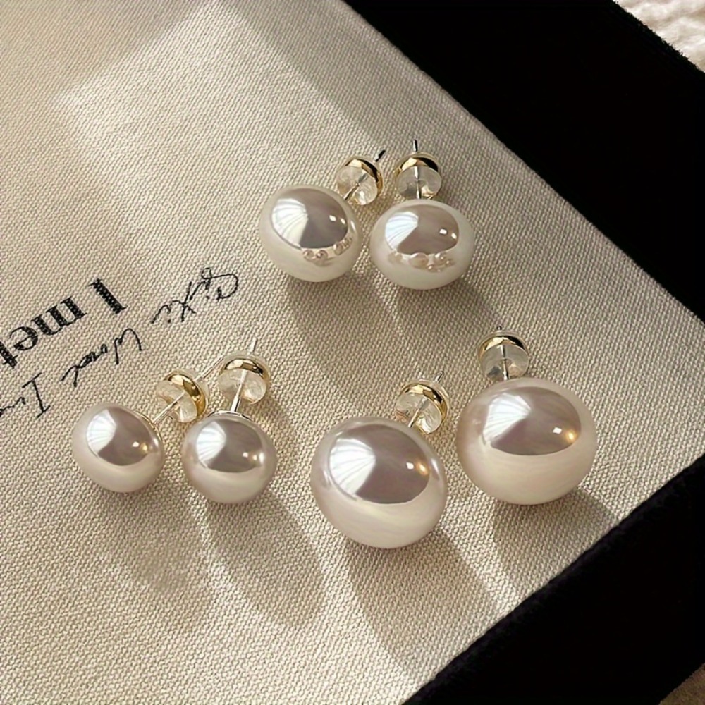 5 Pairs/10 Pcs Women's Imitation Pearl Earring Set, Suitable for Daily and Holiday Wear, Birthday , Commemorative