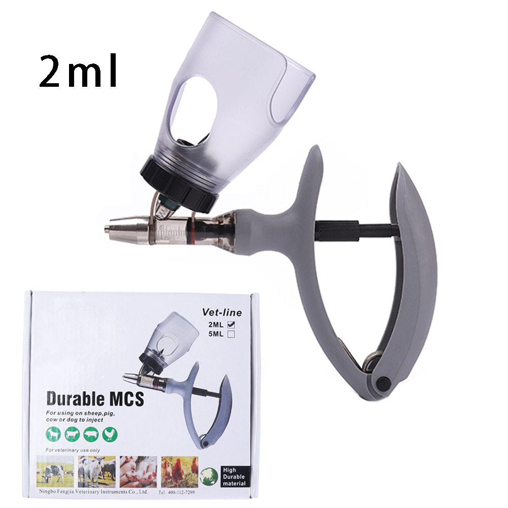 1 PC 2/5ml Poultry Automatic Syringe With Vaccine Bottle Veterinary Continuous Injector Adjustable Vaccine Injection