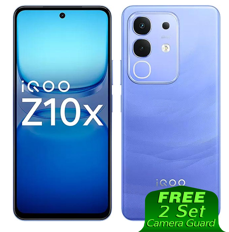 Glass For【 vivo iQOO Z10x 】 9h+ Hammerproof Flexible 9H Nano Screen Protector (Free 2 Pcs. Rear Camera Lens Protector)