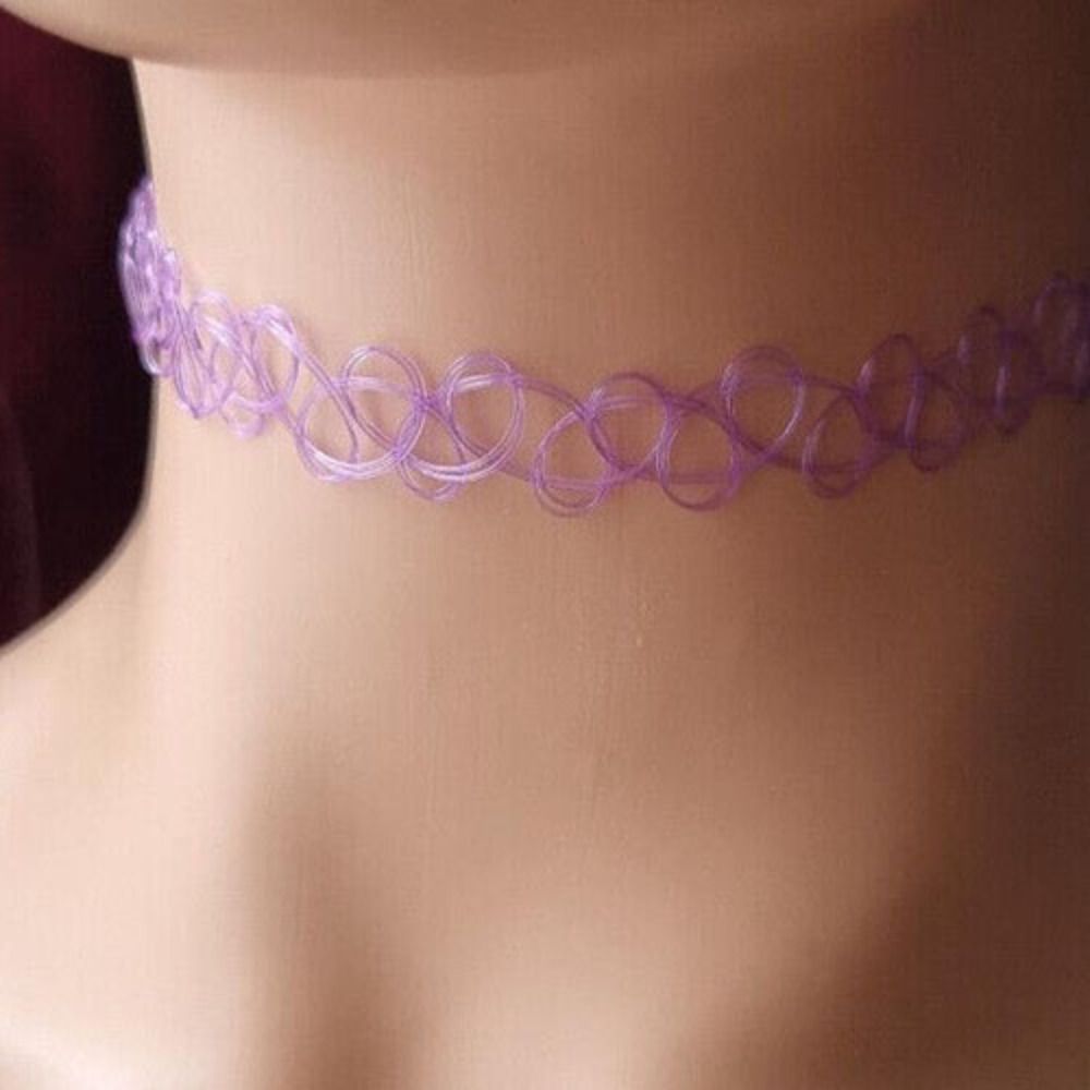High Quality Gothic Jewellery Braided Fish Thread Retro Choker Vintage Elastic Choker