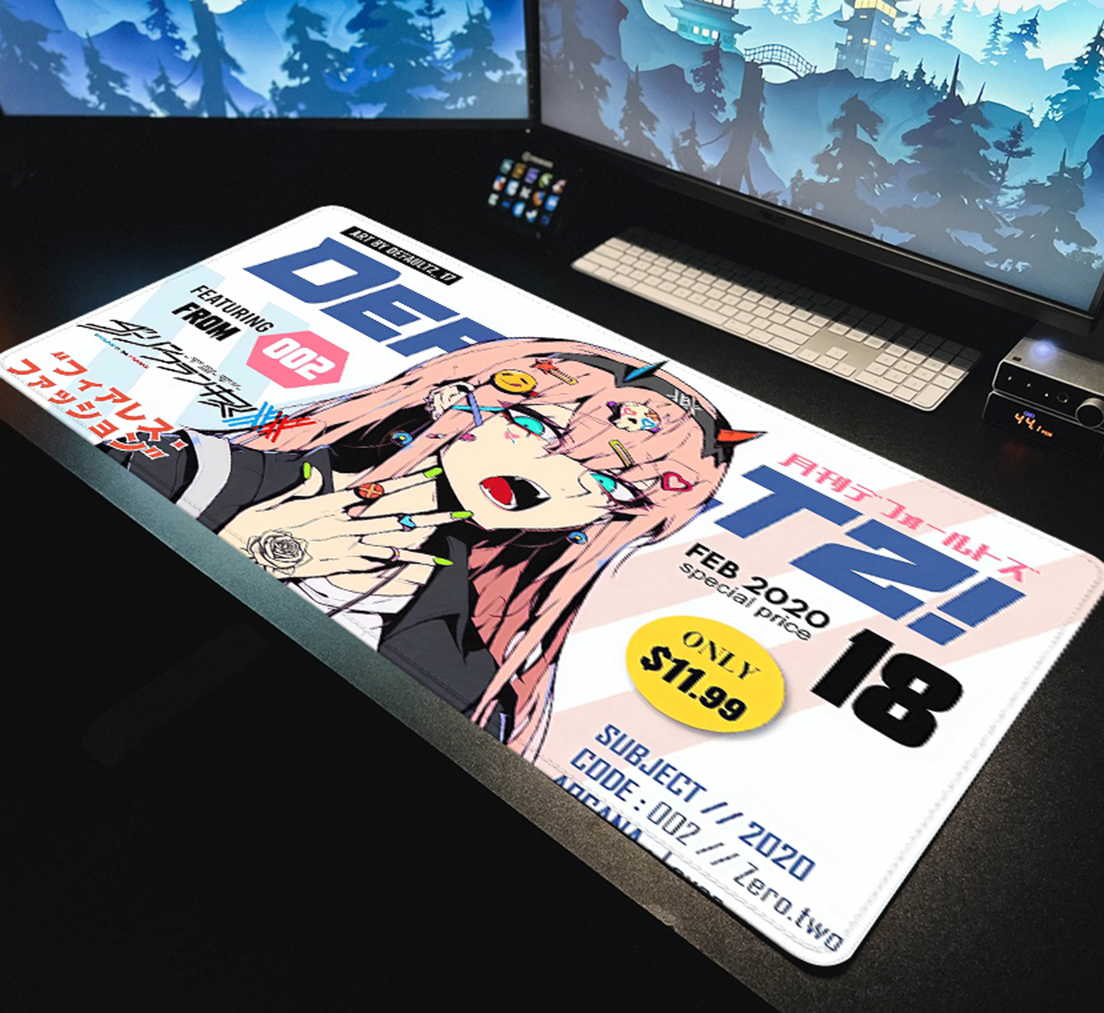 Anime Zero Two Darling in the Franxx Mouse Pad Gaming XL HD New Large Mousepad XXL Mouse Pads Natural Rubber Soft Mice Pad
