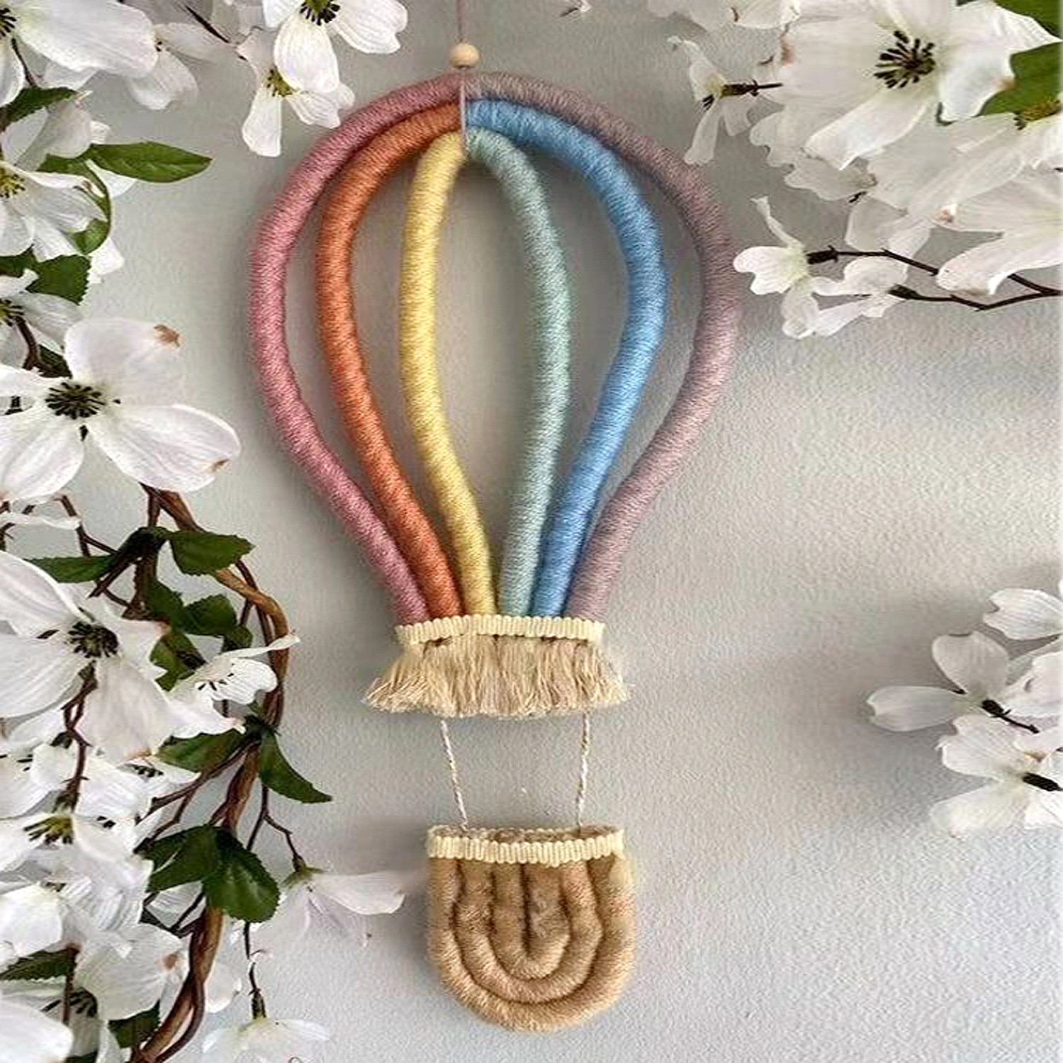 1pc colorful hot air balloon woven pendant rainbow pendant home children's room decoration shooting prop Hanging Ornament pen gpt
