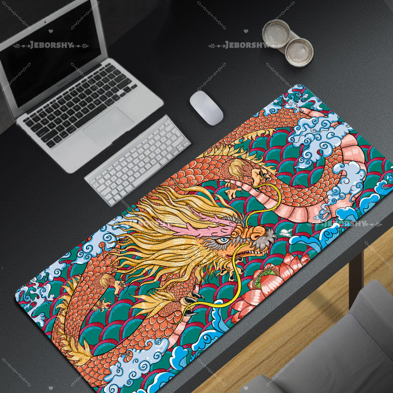 Chinese Dragon Mouse Pad XXL, Cute Kawaii Desk Mat, Extended Gaming Keyboard Pad, Anti-Slip Base