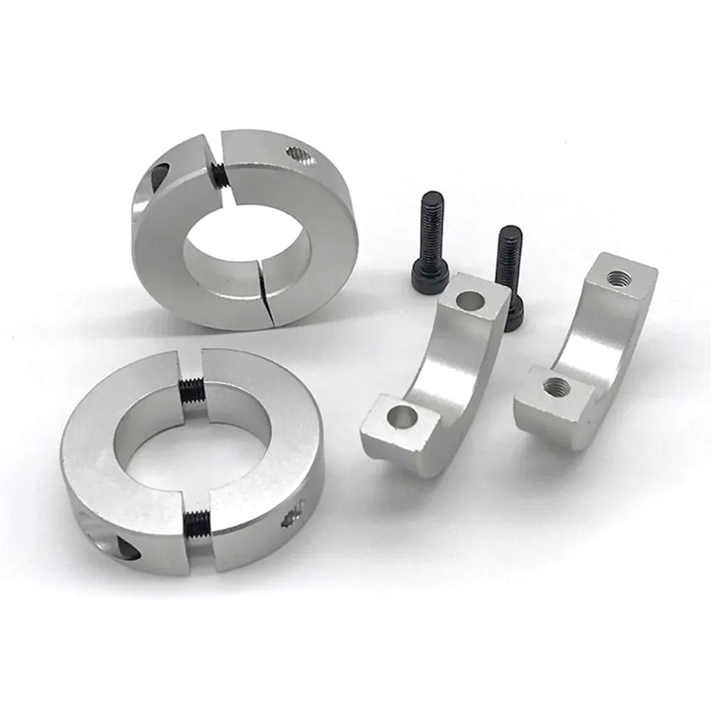 New 1Pcs Aluminum Alloy Fixed Locking Limit Ring Double Split 6-20mm Diameter Shaft Collar with Screws Separate Optical Axis