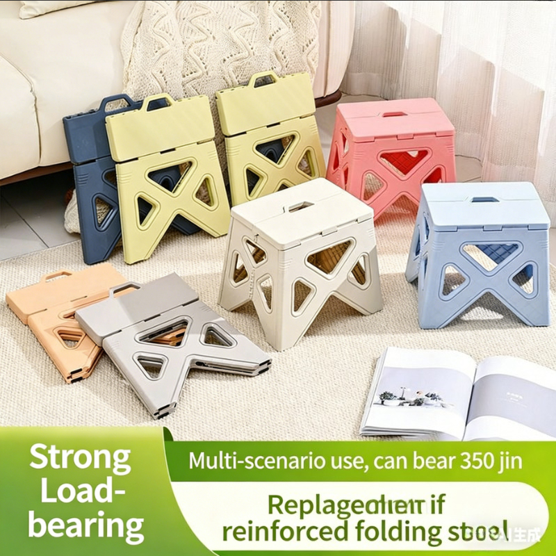 Folding Stool Thickened Plastic Chair Children's Small Stool Household Portable Maza Stool Outdoor Fishing Stool