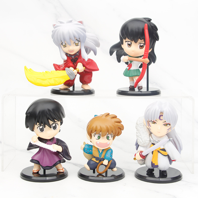 1pc random color Inuyasha Handmade Model Q-version Car mounted ornaments Doll anime figure