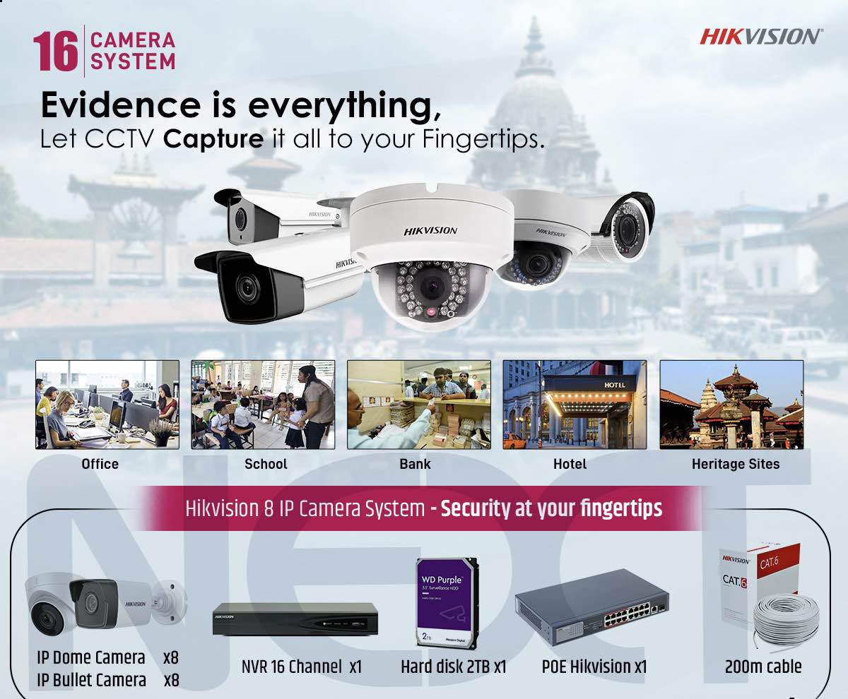 HIKVISION 16 2 mp Hybrid light Camera IP Surveillance Package