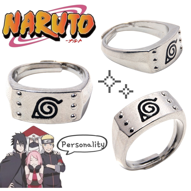Naruto Uzumaki Naruto and Uchiha Sasuke ring stylish unique portable cartoon design attractive adjustable size couple's ringgift