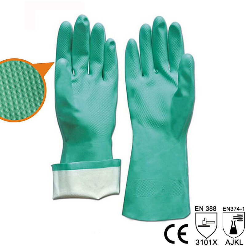 1 Pair Nitrile Solvent Gloves Oil resistant Slip-Resistant Glove Chemical Household Cleaning Tools Waterproof Long Glove