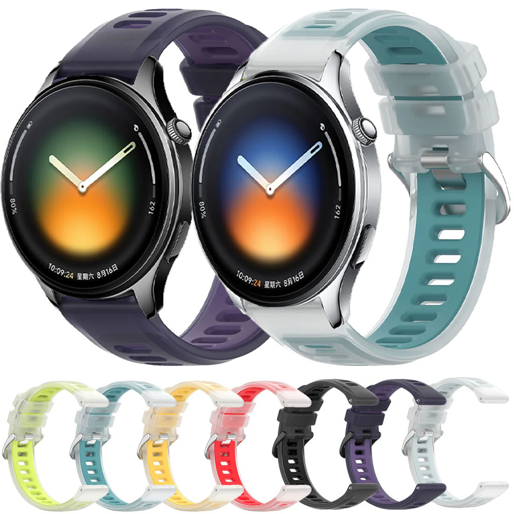 20mm 22mm Jelly Color Silicone Strap for Watch 5/S4/S3/2 Pro/S2/S1 Active/Color 2 Bracelet for Watch Lite/3/2/2R