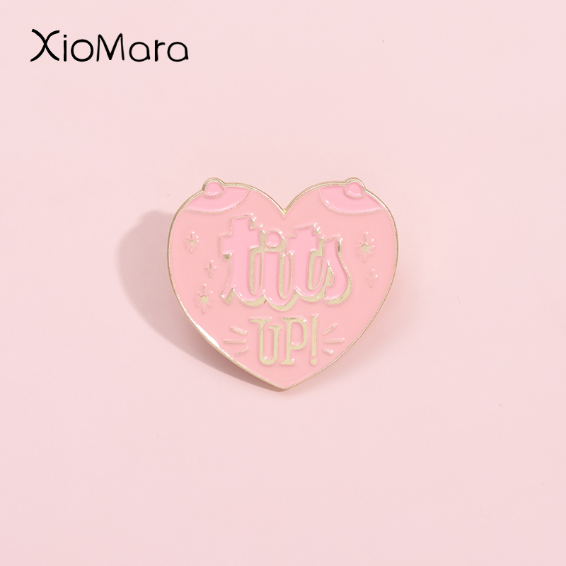 Lovely Couple Penguins Enamel Pins Custom Pink Romantic Love Heart Brooches Lapel Badges Jewelry For Favorite Person