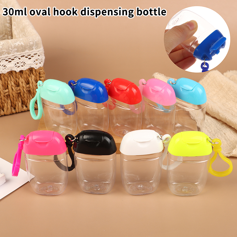 30ml Portable Refillable Bottles With Hook Hand Sanitizer Cosmetics Container Outdoor Mini Soap Dispenser Container