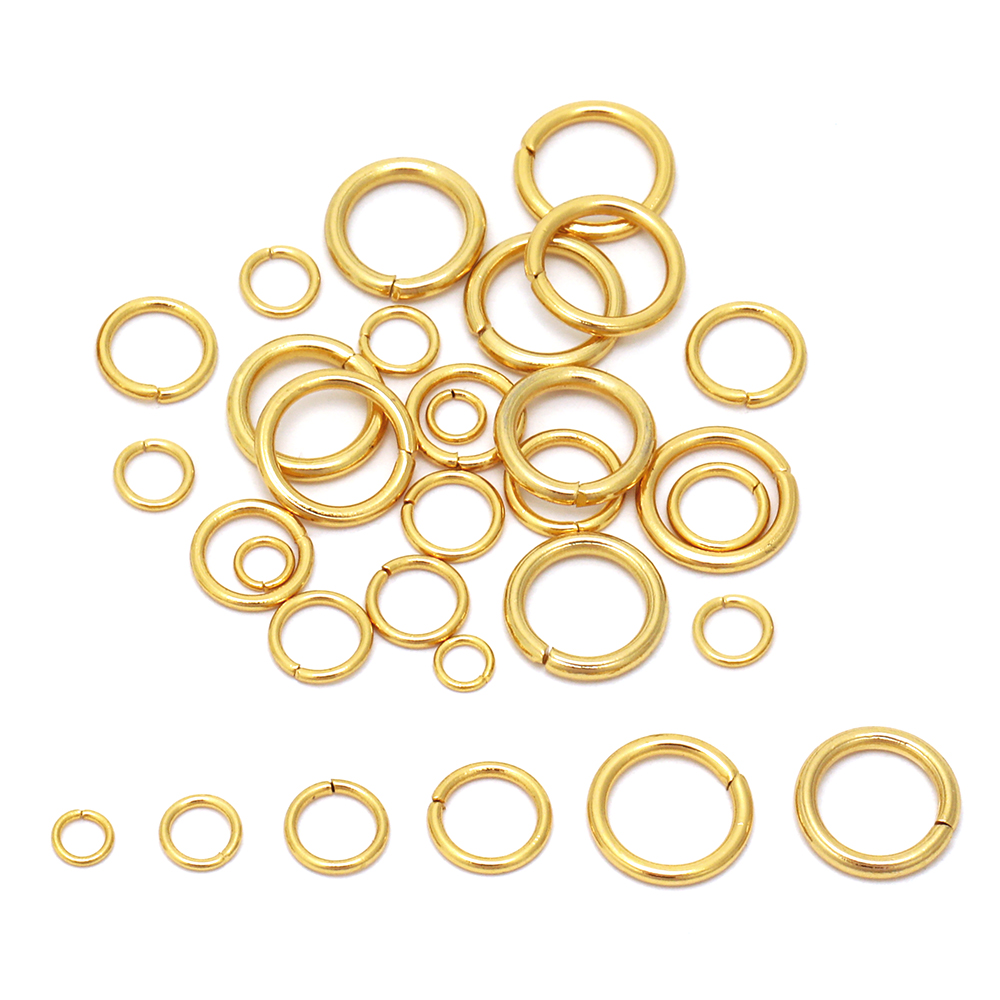 100-200pcs Stainless Steel 4mm 5mm 6mm 7mm 8mm Water Gold Jump Rings Connectors DIY Jewelry Making Accessoires Supplies Findings