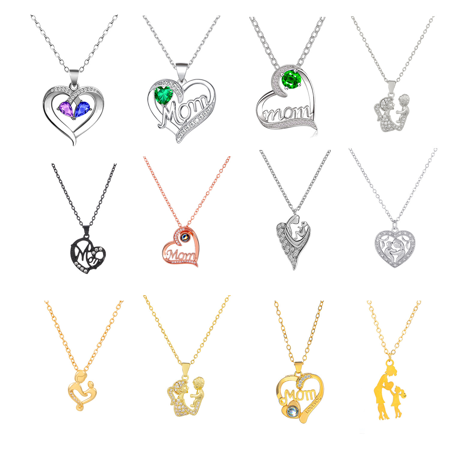 100 Languages I Love You Mother's Day Projection Necklace Mother's Day Stainless Steel Love Jewelry
