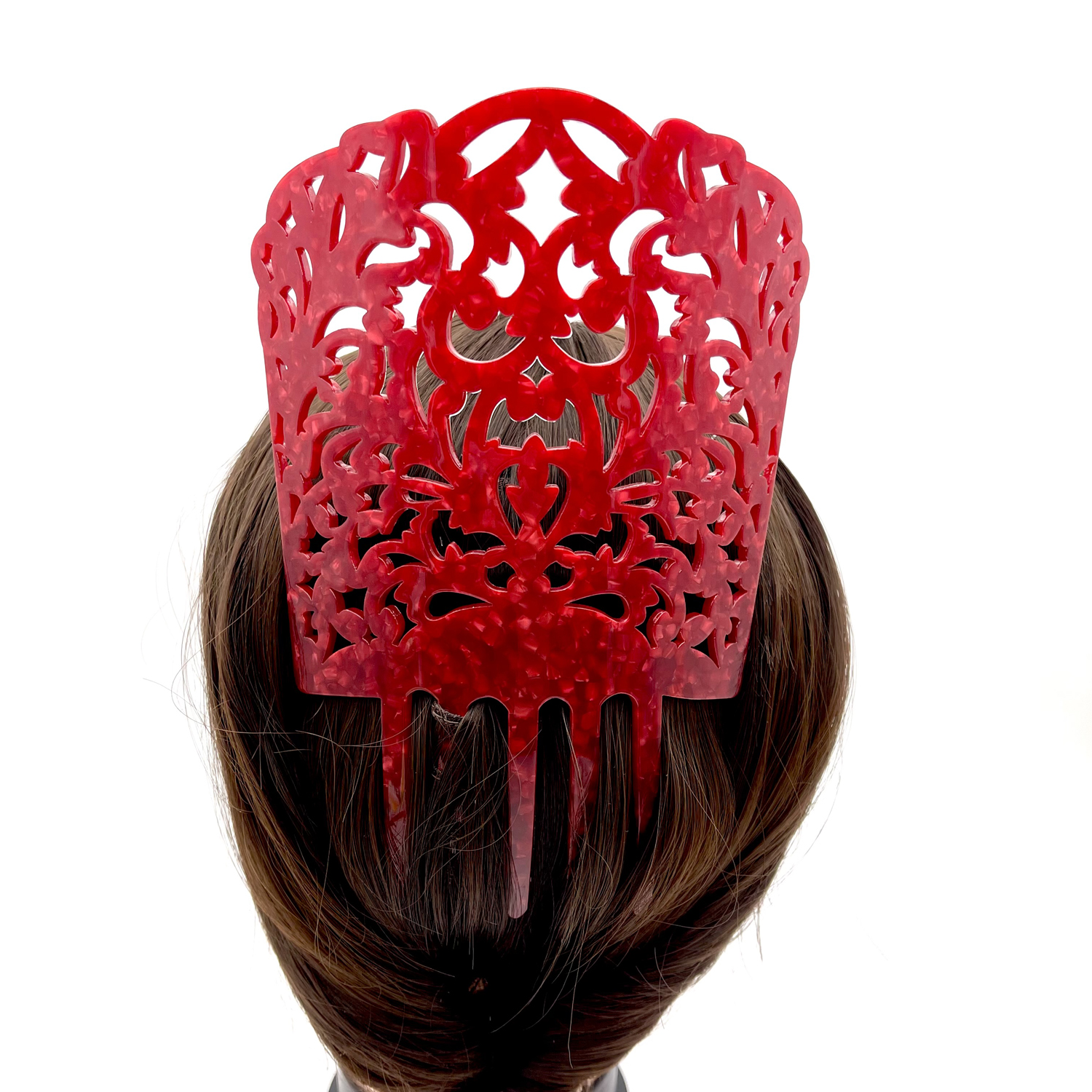 Fashion Classic Tortoise Shell Acetate Acid Material With Carved Hair Combs for Women Party Diray