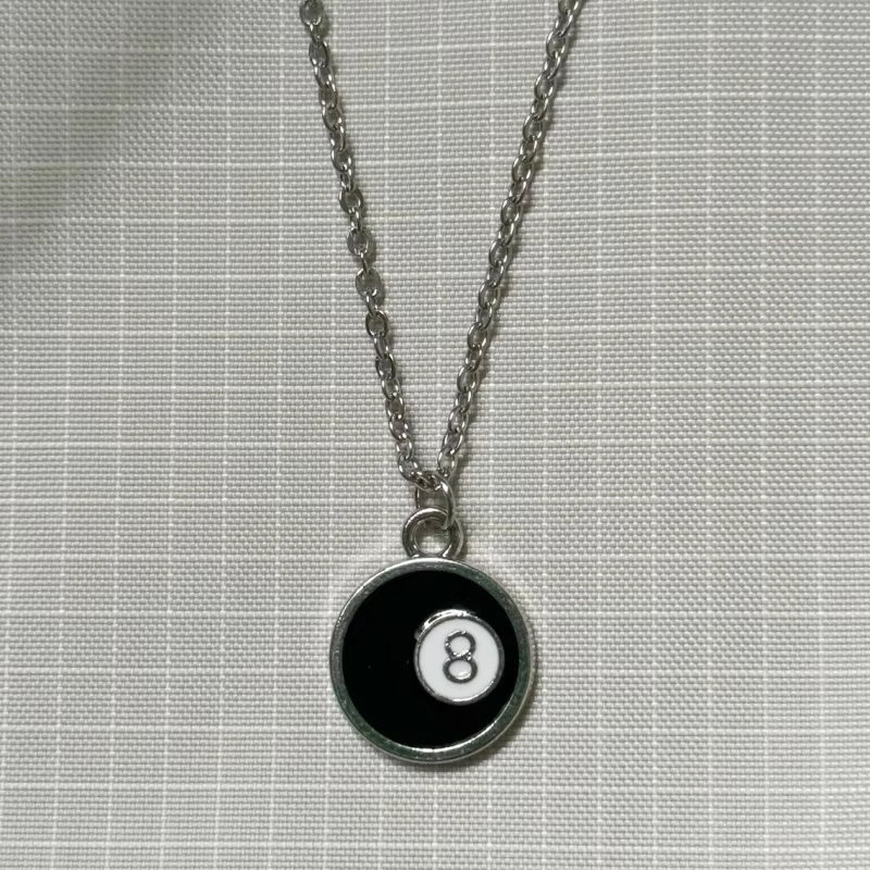 Fashion Lucky 8 Ball Pendant Necklace Y2K Minimalist Fashion Single Item Necklace Unisex Pendant Necklace Style