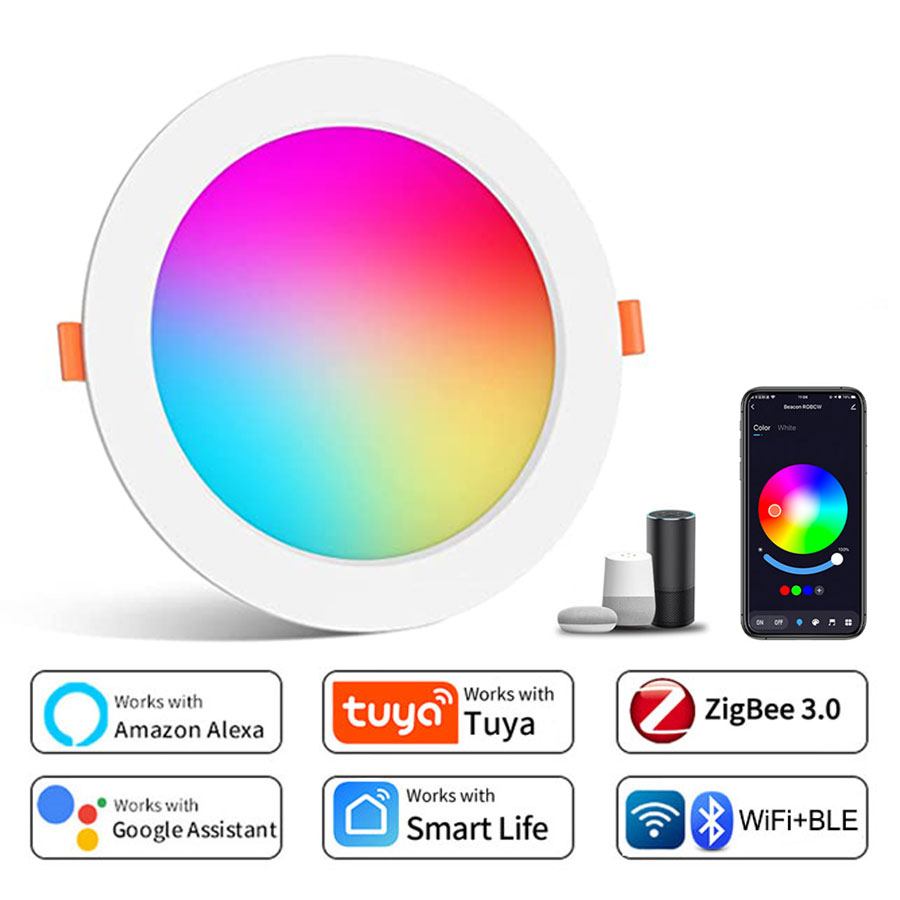 WiFi Smart LED Downlight Zigbee Down Light Dimmable Round Spotlight 5W 7W 10W 15W Color Change Alexa Google Home Vocie Control lightify