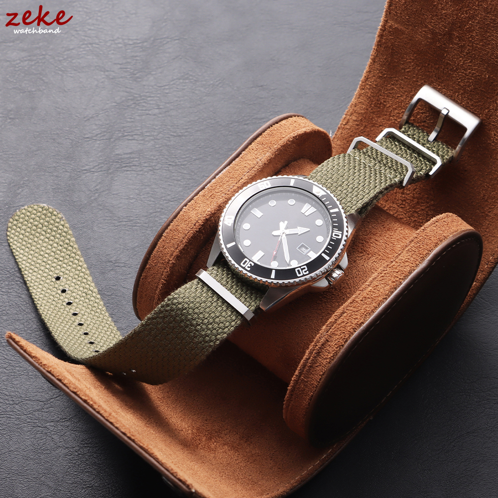 Ribbed Nylon Watch Band 20mm 22mm Comfortable Watch Straps Loop Washable Bracelet for Men Watchbands Watch Accessories