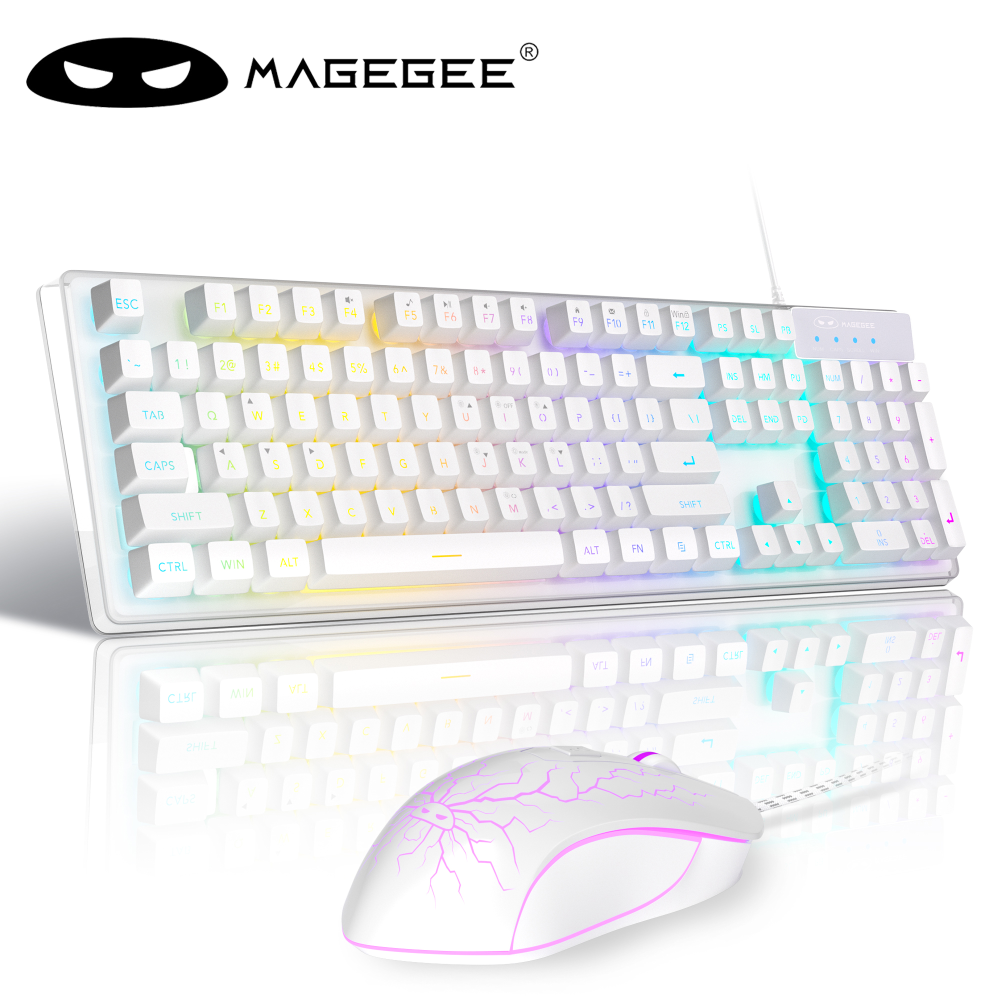 MageGee Gaming Keyboard and Mouse Combo, K1 RGB LED Backlit Keyboard with 104 Key, Comfortable Feel for Office PC Laptop Desktop