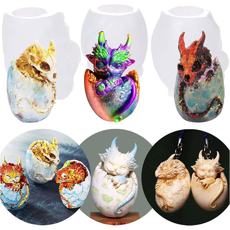 3D Dragon Egg Epoxy Resin Silicone Mold DIY Egg-shaped Starry Sky Ball Night Light Mold for Epoxy Casting Craft Home Decoration