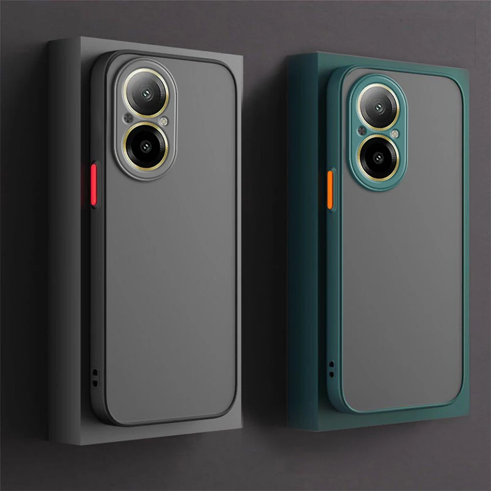 Shockproof Armor Matte Case For C67 4G C65 Soft TPU Bumper Clear Hard PC Cover Capas On Realmi 11 Pro+ 12 ProPlus C53 C55